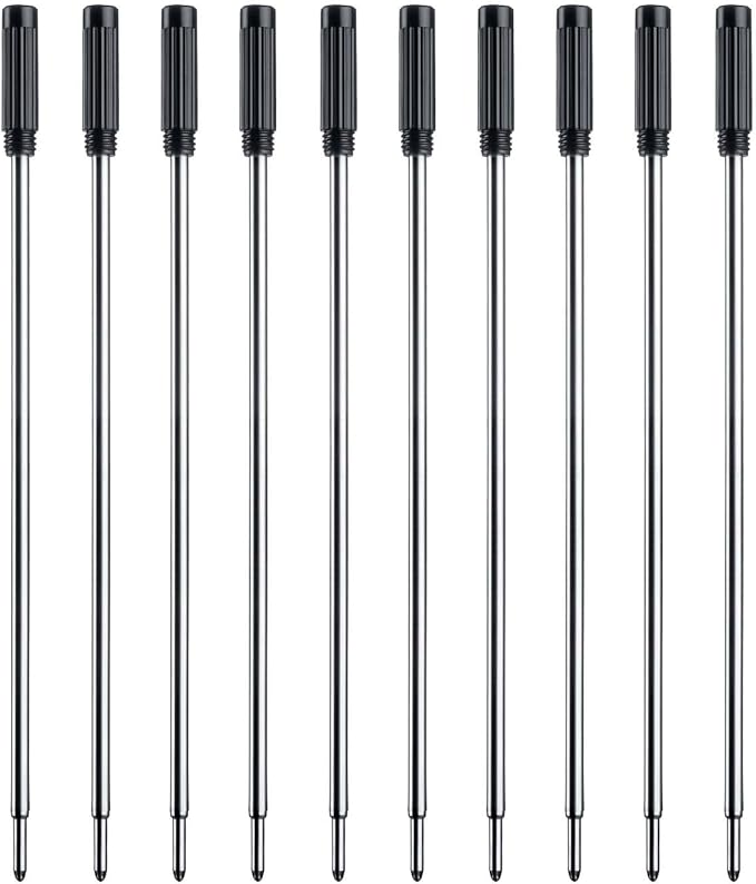 Black Ink Refills (10pcs), Replaceable Pens Refills, 1mm Medium Tip - Black