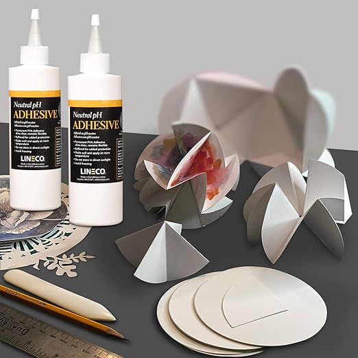 LINECO Neutral pH Adhesive, 4 Oz, Acid-Free, All-purpose Glue, Dries Clear and Remains Flexible, Used for Bookbinding and Book Repair, Framing, Collages, Paper Art and Crafts