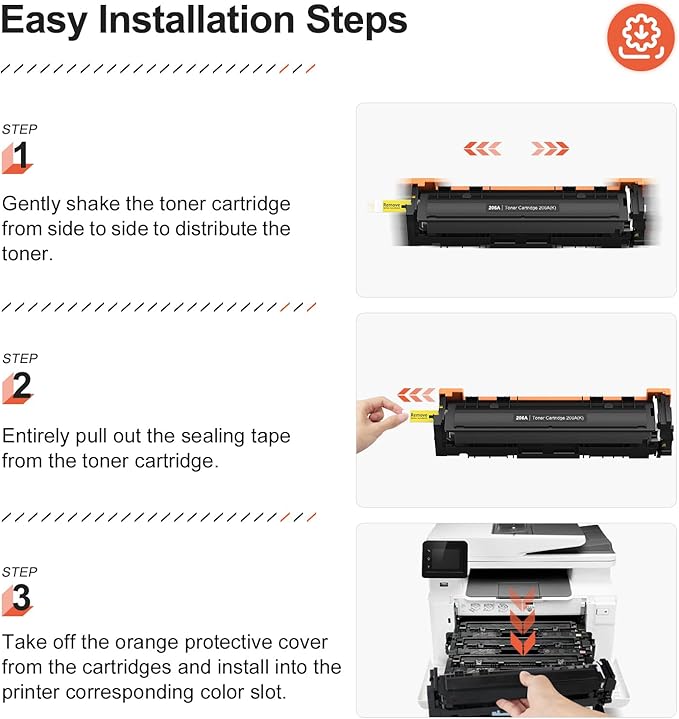 v4ink 206A Toner Cartridge 4 Pack (Latest Upgraded Chip) Compatible Replacement for HP 206A 206X W2110A W2111A W2113A W2112A use with HP Color Pro M255 M255dw MFP M283fdw M283cdw M283 M282nw Printer