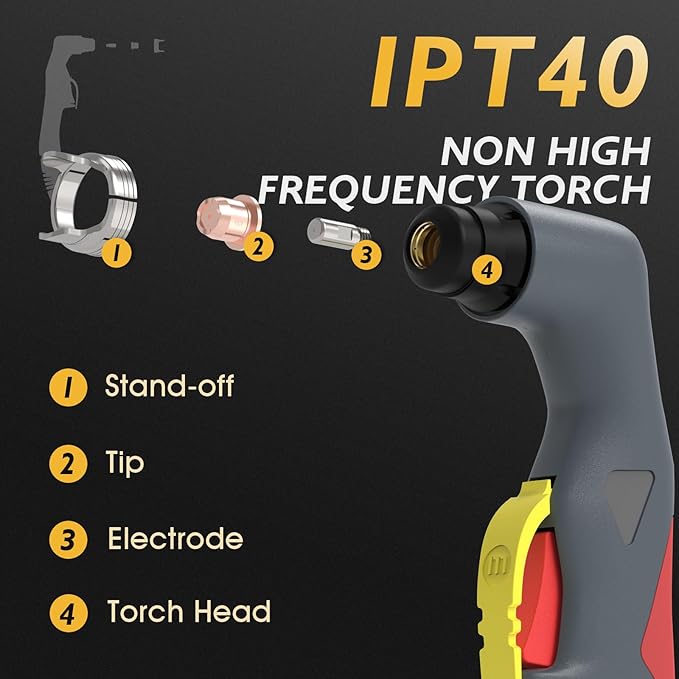 TOOLIOM 50A Non High Frequency Plasma Cutter 110/220V Dual Voltage 2T/4T Cutting Machine 3/4" Clean Cut with Large Digital Display