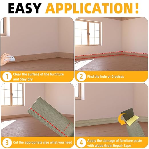 GSCIT Club Silver Walnut Wallpaper, 2.4 inch X 25ft Self Adhesive Wood Grain Repair Tape Silver Walnut Repair Patch for Tables, Chairs, Baseboards, Doors, Windows, Floors, Handicraft DIY.