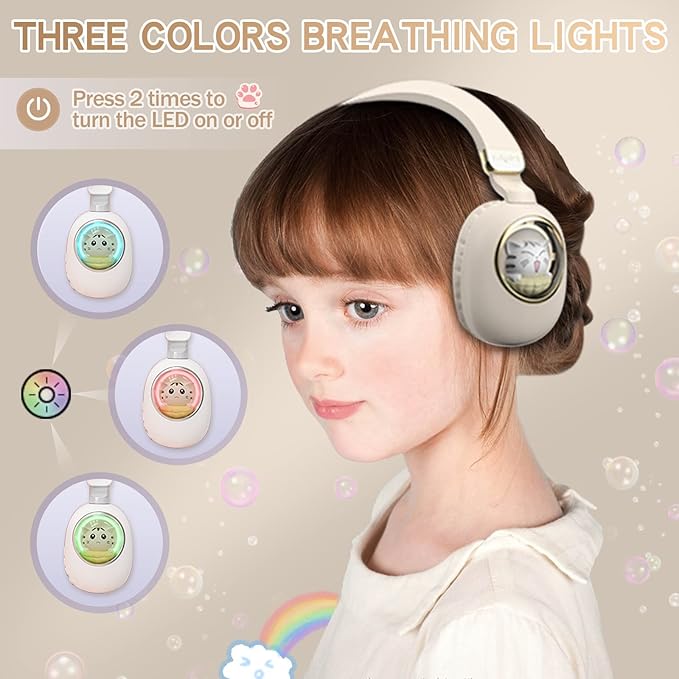 Kids Bluetooth Headphones Wired with Microphone for School - Wireless Boy Girls Noise Cancelling Over Ear Bluetooth Headphones Lightweight Children Headsets for iPad Kindle Airplane Travel Tablet