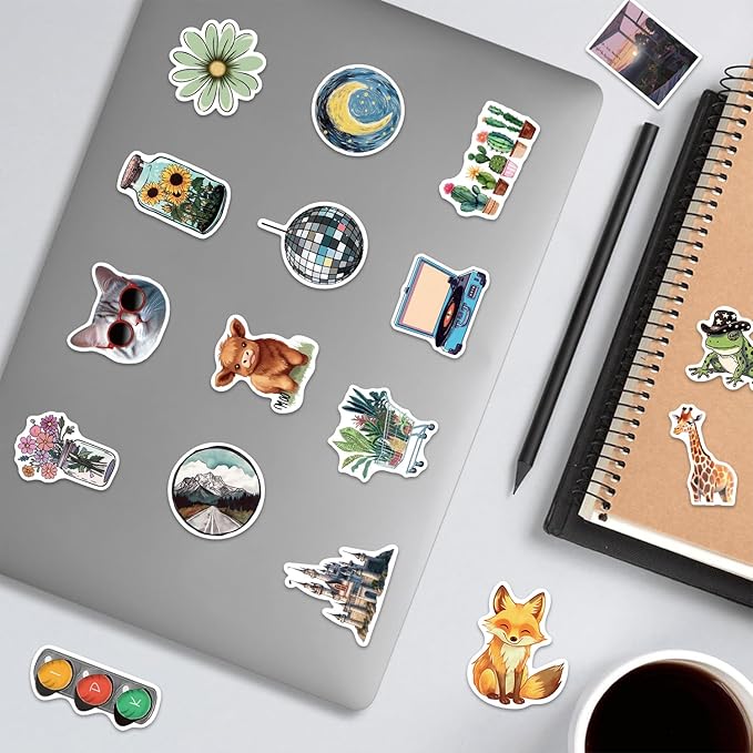 100Pcs Water Bottle Stickers for Kids, Cute Stickers, Waterproof Aesthetic Vinyl Cute Sticker for Kids Teens Girls Adults, for Water Bottle Laptop Luggage