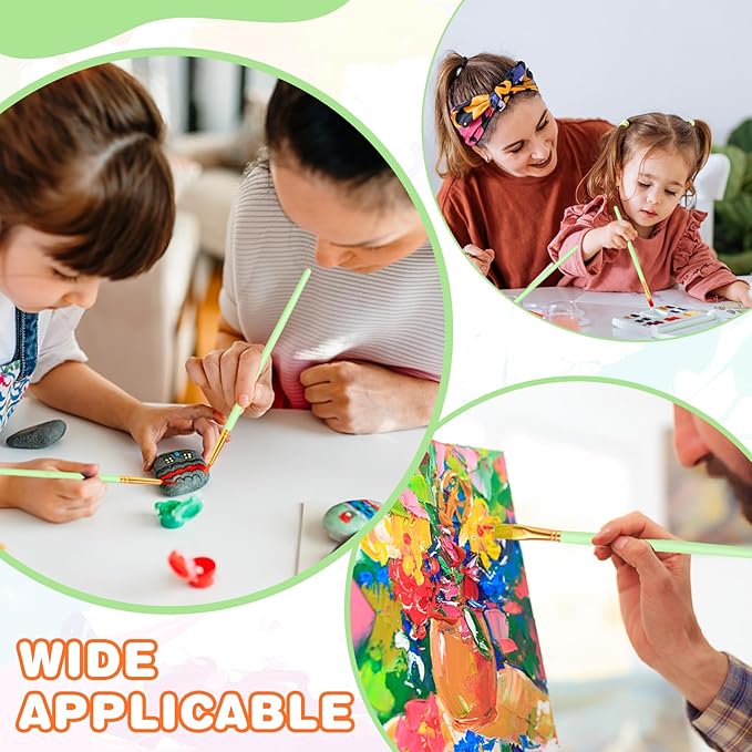 ESRICH Paint Brushes Set,2 Packs 20 Pcs Acrylic Paint Brush Set,Acrylic Oil Watercolor, Face Nail Art, Miniature Detailing,Rock Painting,Painting Artist Professional Kits,Green