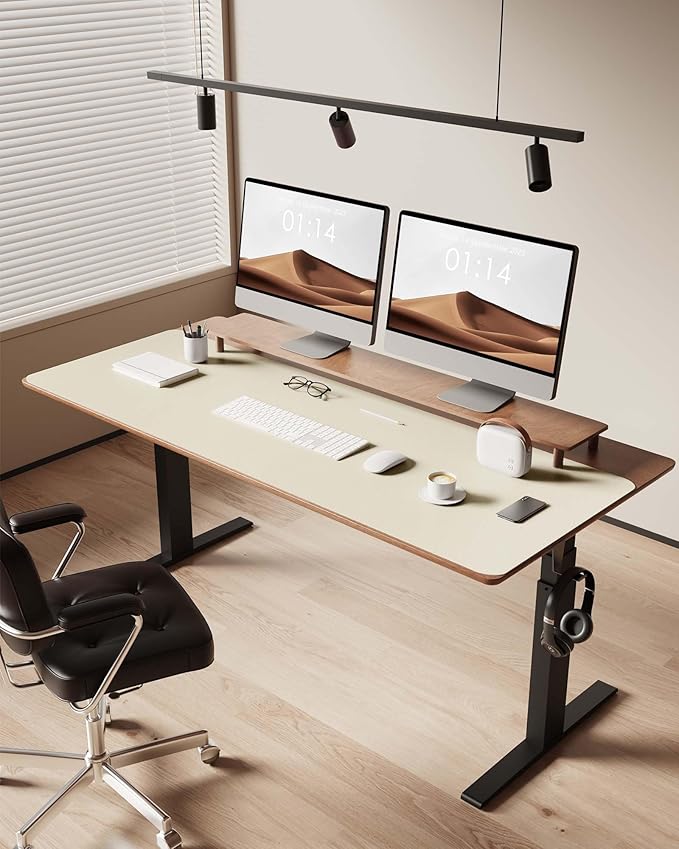 YSAGi Leather Desk Protector, Office Mat, Large Mouse Mat, Non-Slip PU Leather Blotter, Laptop Pad, Waterproof Writing Pad for Office and Home (Cream, 47" x 17")