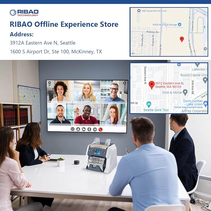 RIBAO BC-40 Mixed Denomination Money Counter Machine, Value Counting, Bill Counter Multi Currency, CIS/UV/MG/IR Counterfeit Detection for Business