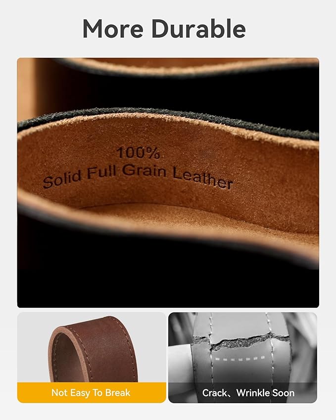 CHAOREN Leather Ratchet Belt Men 2 Pack - Customizable Fit, Effortless Style (35mm)