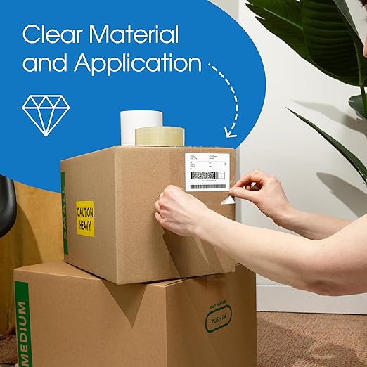 Spartan Industrial - 3" X 60 yd Clear Packing Tape Rolls - 6 of Wide Heavy Duty Tape for Packing, Moving, Shipping, and More - 2.7 Mil