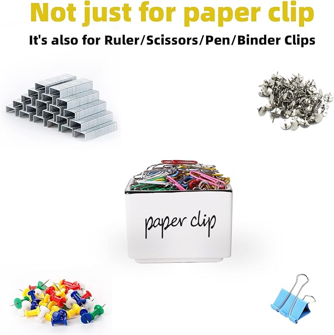 ONTUBE Farmhouse Paper Clip Holders Dispenser Organizer for Desk 3 Inch White