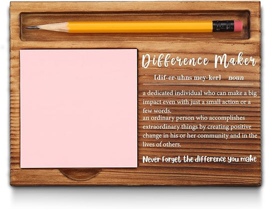 Thank You Appreciation Gifts for Friends Women Men Leader Coach Boss Mentor Team Employees Coworkers Coworker Leaving Difference Maker Self-Stick Note Pad Holders GAA52