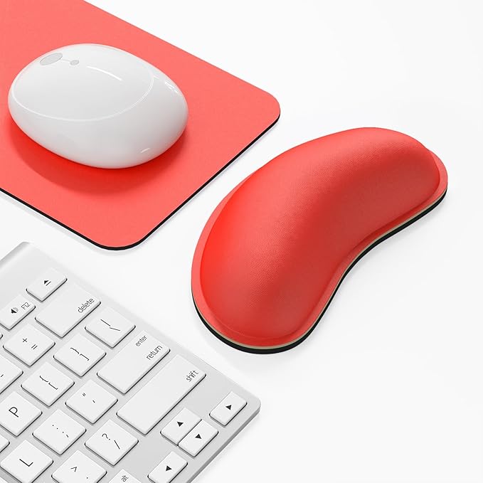 Dapesuom Mouse Wrist Rest, Cute Ergonomic Memory Foam Mouse Wrist for Computer Desk Mats Support, Hand Rest Pad Cushion for Gaming, Office, Laptop, Men, Women, Pain Relief & Easy Typing, Red