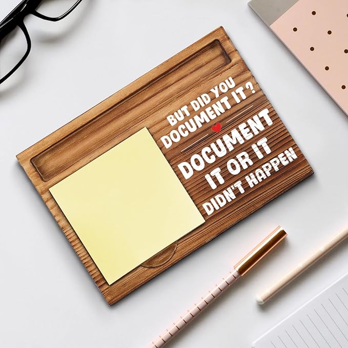 Funny Sticky Note Holder Gifts for HR, School Administrator, Counselor, Social Worker, Nurse, Admin Assistant, Funny Human Resources Gifts, Office Desk Self-Stick Note Pad Holders WPP32