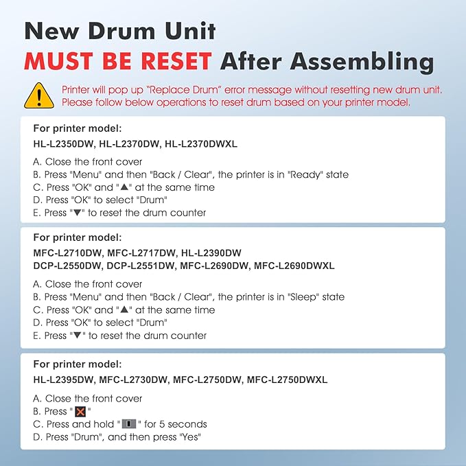 DR730 DR-730 Drum Unit 2-Pack Compatible Replacement for Brother Drum DR730 DR-730 DR 730 for MFC-L2710DW MFC-L2750DW HL-L2395DW HL-L2370DW DCP-L2550DW MFC-L2750DWXL Printer (Black，Not Toner)