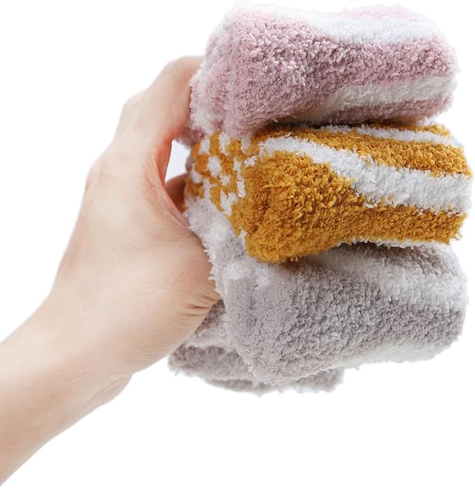 Womens Fuzzy Socks Microfiber Soft Cozy Warm Slipper Sleeping Winter Sock Fluffy Cabin Plush Stocking Stuffers