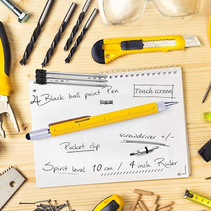 Dad Gifts for Fathers Day, Hongred 6 in 1 Multitool Pen, Stocking Stuffers for Mens Gifts for Him Husband, Father's Day for dad, Birthday for Men, Tools Cool Gadgets,Office Gift