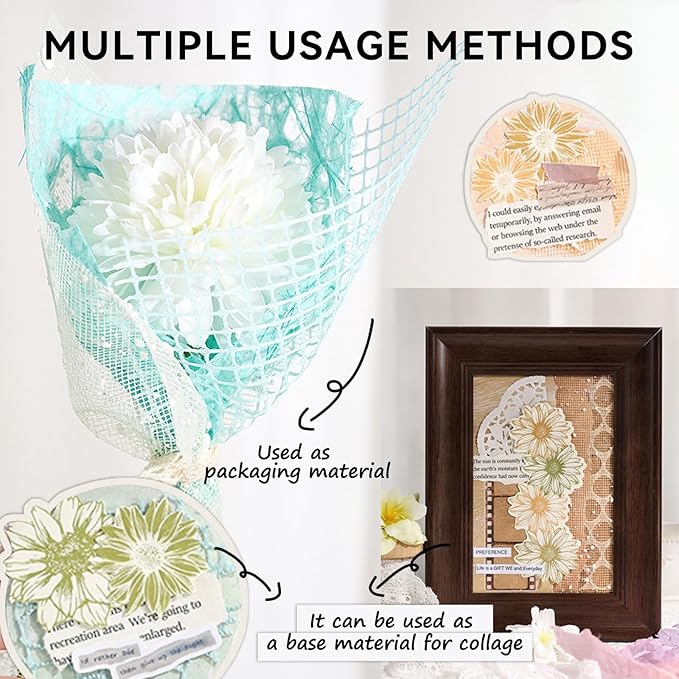 90 Sheets Scrapbook Paper with Mesh Fabric,6 Pack Aesthetic Assorted Paper for Scrapbooking, Scrapbook Supplies DIY Crafts and Card Making,7.1x5.1 Inch