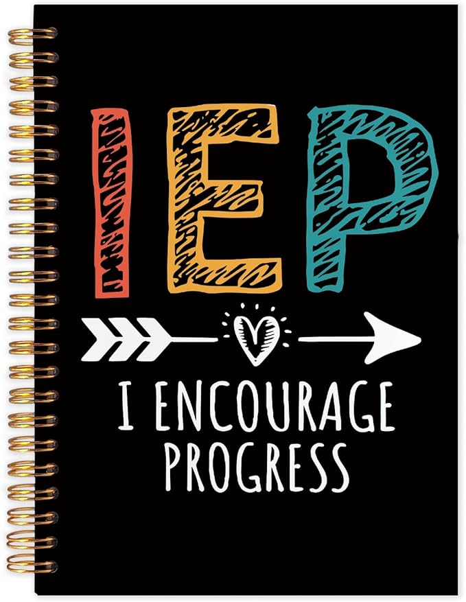 SNNDER IEP Special Education Teacher Gifts Notebook Journal, IEP Teacher Must Haves, IEP I Encourage Progress Hardcover Spiral Notebooks 5.5x8.3 Inch
