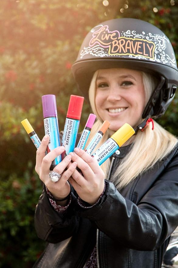 Window Markers for Glass Washable Car Window Paint Pen- Dry Erase Liquid Chalk Marker Car Decorations on All Surfaces, Tire, Windshield - Auto Marker, Autowriter, Rain Resistant (Yellow, Jumbo Tip)