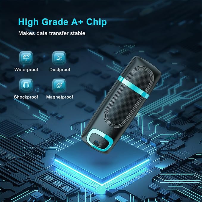 RAOYI 10 PCS 16GB USB 2.0 Flash Drive Thumb Drive Memory Stick Jump Drive Zip Drive for Data Storage and Backup (10 Pack, Cyan)