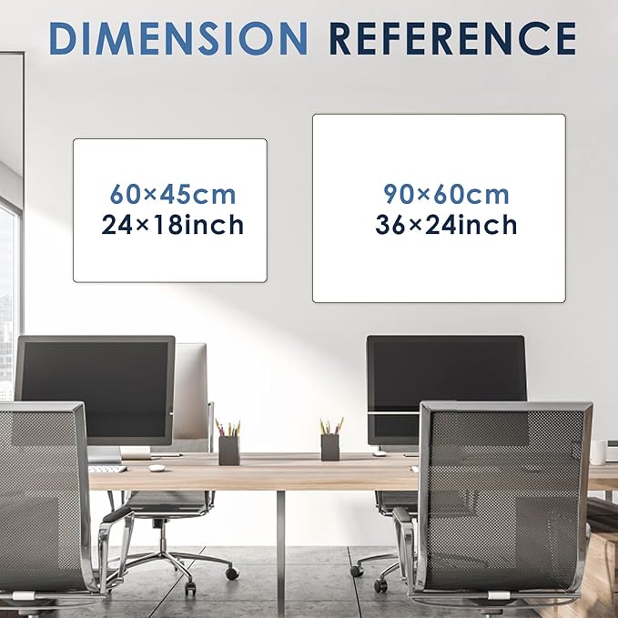 MAKELLO Dry Erase Calendar for Wall 24x18 in, Whiteboard Calendar and Grey Felt Board Combo for Office Home School