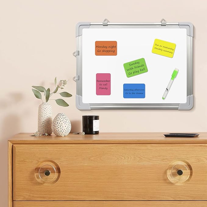 Dry Erase Magnets Set - 24 Pack - 3x2 in Whiteboard Magnetic Notes Planning Pads Labels - Small White Board Magnet Strips Name Tags for Home, Office and Classroom