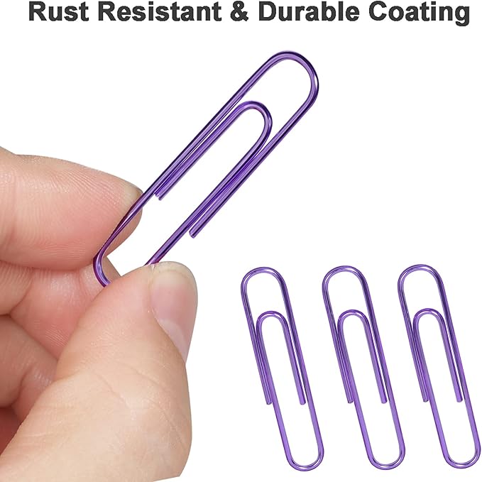 PaperClips, 100PCS 2" Paper Clips Large（50MM, Durable & Rust Resistant Coated PaperClips, Large Paper Clips Great for Office, School and Personal Use