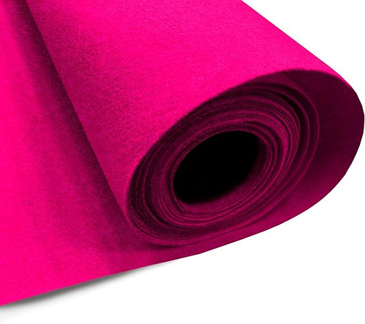 Eovea - Acrylic Felt Fabric by The Yard-72" Inch Wide -1.6mm Thick Felt Fabric | Non-Stiff Soft Craft Felt Supplies for DIY Arts & Craft, Sewing, Patchwork, Cushion & Padding(Neon Pink, 10 Yards)