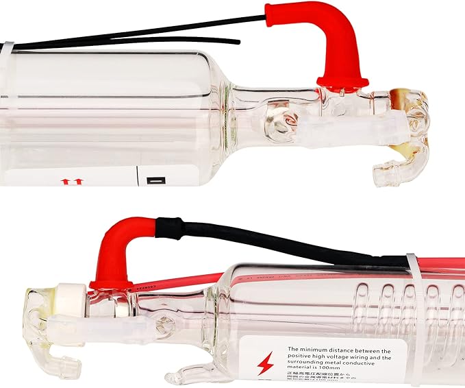 LD-Teemm CO2 Laser Tube, 80W CO2 Laser Tube with Coating 80 watt Length 1250mm Dia. 80mm, Wire Pre-connected for CO2 Laser Cutter Laser Engraving Cutting Machine