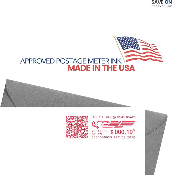 Save On Postage Ink Compatible Quadient ISINK34 High Capacity Ink Cartridge Neopost Red Ink Cartridge for Postage Machine Ink IM3 IM4 IS3 IS4 Series Mailing Machines Postage Meter Ink Cartridge