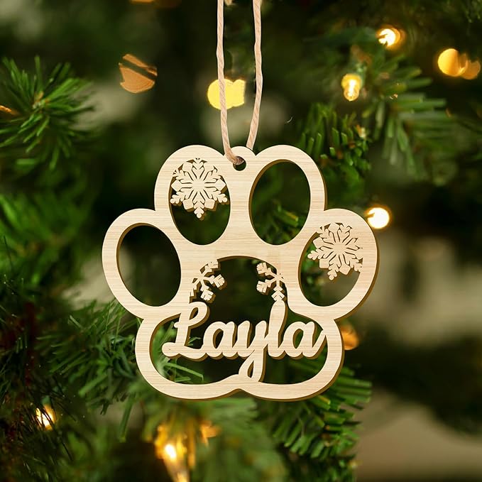 Personalized Christmas Ornaments with Name,Wooden Christmas Tree Ornaments 2025 with Custom Family Name for Kids Adults,Xmas Ornaments for Christmas Tree Gifts (03-Christmas Ornament with Bow)