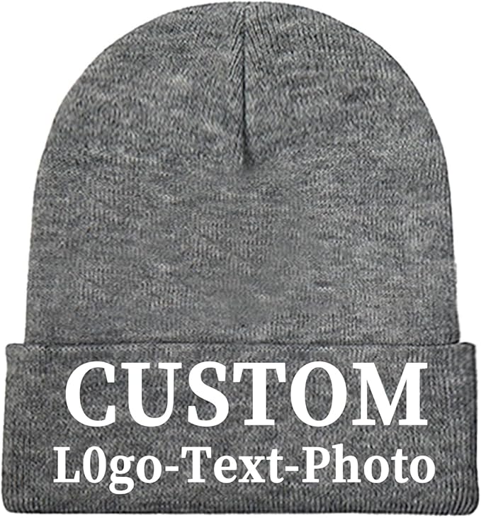 Custom Beanie for Men Women Bulk Custom Winter Hat Beanies with Logo Text Image Personalized Knit Hats Gifts for Business