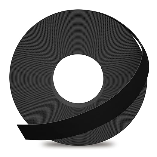 GSCIT Club Black Edge Banding, 1 inch x 25ft Melamine Edge Banding with Hot Melt Adhesive Preglued Cabinet Edge Banding Flexible Black Veneer Edging