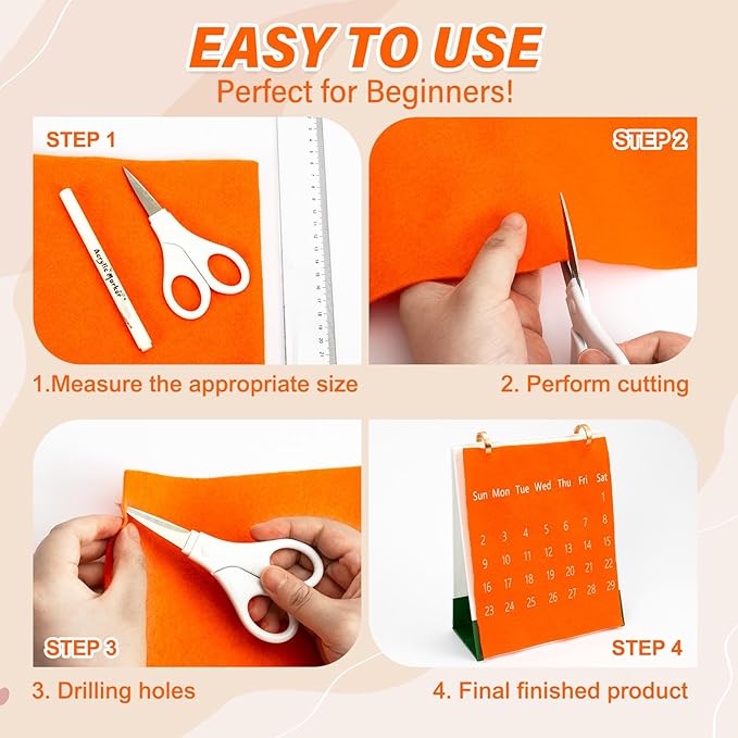 XSEINO 13 Rolls Orange Red Felt Fabric,8"x35"(20.5x90cm) 1.4mm Thick Soft Felt Fabric Sheet for Crafts,Orange Red Series Colors Soft Nonwoven Fabric,Fit for Decoration, Sewing, DIY Crafts