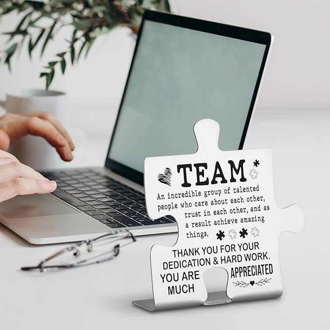 Team Gifts for Employees, Colleagues, Appreciated Coworker Gift, Thank You Coworkers Gift for Women Men, Teamwork Quotes Motivational Quotes for Office Home Decorative Signs Plaques WDD5