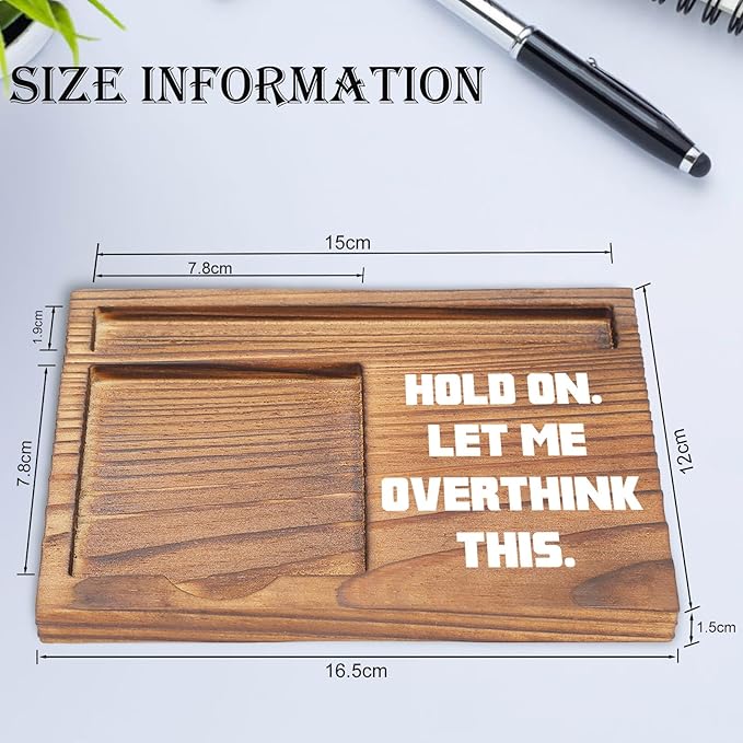 Let Me Overthink This Sticky Note Holder, Funny Office Desk Organizer, Anxiety Humor Gift for Coworkers, Friends, Self-Stick Note Pad Holders EDP127