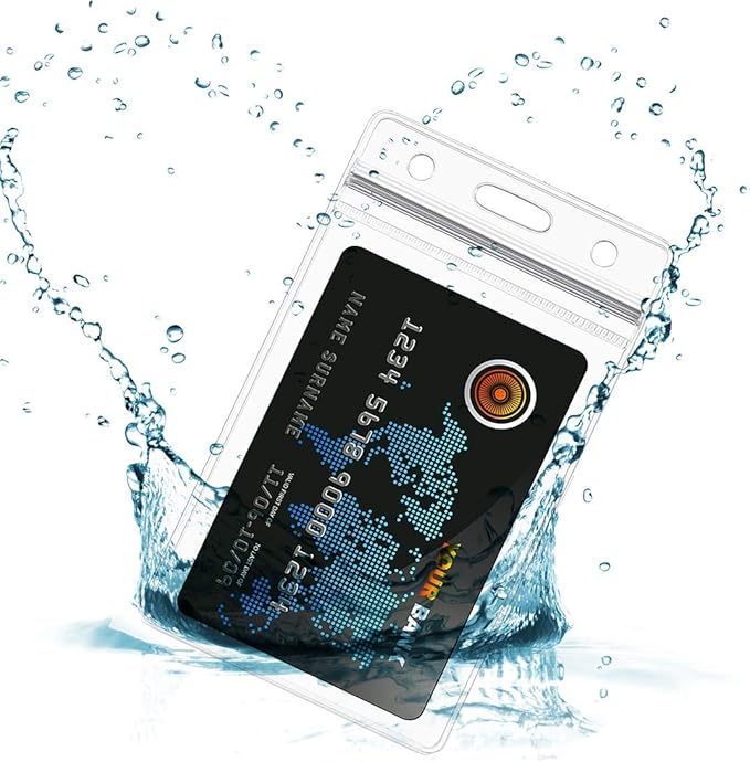 Lanyard with ID Holder 50 Pcs Waterproof Name Tag Badge ID Card Holders ID Pass Holder and 50 Pcs Flat Neck Lanyards Swivel Hook (Green, Vertical)