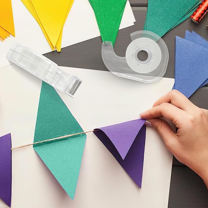 Transparent Tape with Dispenser, 0.7 in x 1000 in Clear Tapes and Refillable Dispensers, Office Tape Rolls with Dispenser Bulk for Craft Jobs, Gift Wrapping, Repairing, Home and School (48)