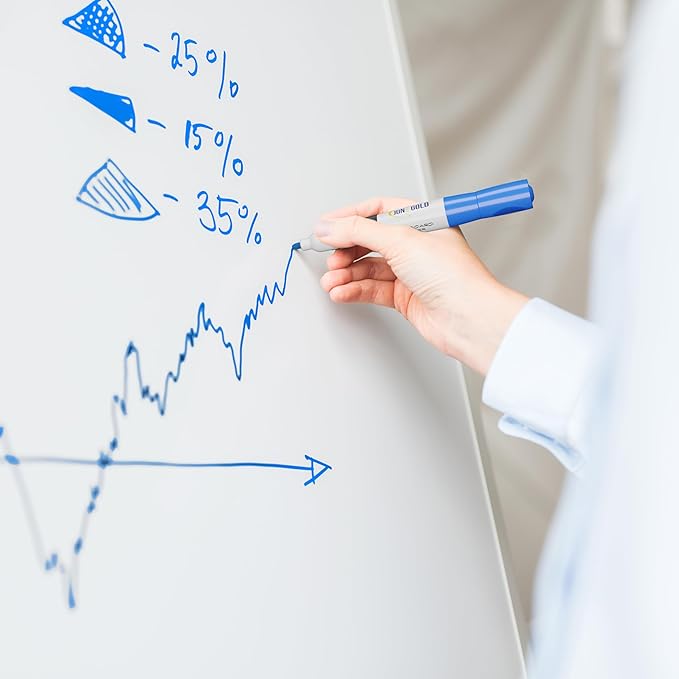 June Gold 39 Assorted Colored Dry Erase Whiteboard Markers, 13 Unique Colors, Chisel Tip, Low Odor, Comfortable Grip & Vivid Lines