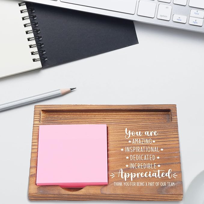 You are Appreciated Sticky Note Holder, Employee Recognition Desk Organizer, Motivational Office Gift for Team Members, Self-Stick Note Pad Holders EDP123