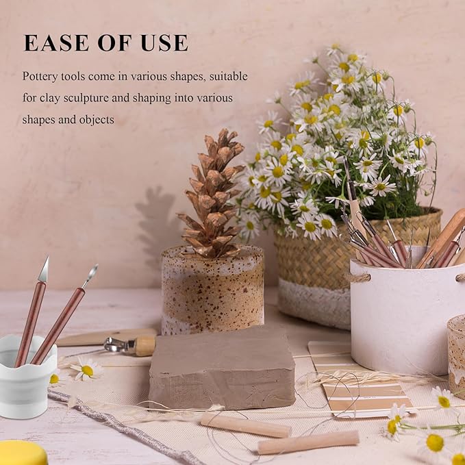 Clay Tools, 19 PCS Pottery Tools, Sculpting Tool for Pottery for Ceramic Craft, Carving, Drawing, Shaping