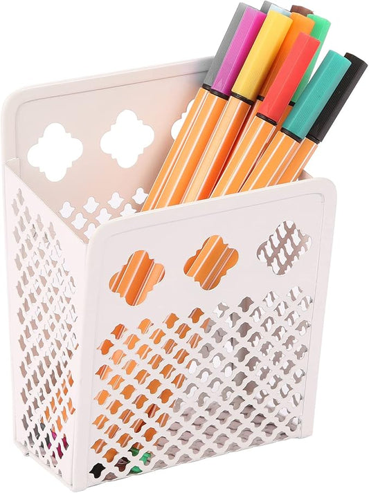 Magnetic Pencil Holder - Magnetic Locker Organizer, 1 Pack Pen Holder Locker Accessories for School and Office (1 Pack White)