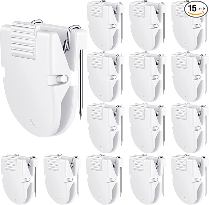 15 Pcs Cubicle Clips Fabric Panel Cubicle Accessories Fabric Partition Panel Wall Clip Office Photos Wall for Notes Memos Standard Size, 40-Sheet Capacity (White)