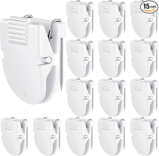 15 Pcs Cubicle Clips Fabric Panel Cubicle Accessories Fabric Partition Panel Wall Clip Office Photos Wall for Notes Memos Standard Size, 40-Sheet Capacity (White)