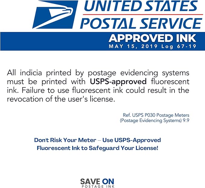 Save On Postage Ink IXINK1 Compatible Quadient Std Ink Cartridge for iX-1 Series, 2 Pack