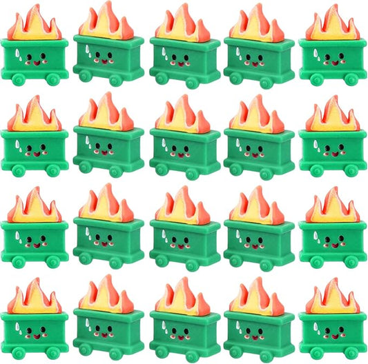 40 Set Resin Dumpster Trash Shape with Fire Gift Team Employee Appreciation Gift Emotional Desk Accessories for Staff Teacher Office Coworker Nurse Medical Volunteer Favor (Green)