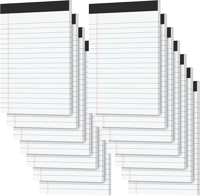 Legal Pads 4x6 Small Notepads, 14-Pck Note Pads for Work Mini Pocket Notepad White Paper Writing Pads Narrow Ruled Scratch Memo Pads for Office Home Taking Quick Notes, Perforated, 30 Sheets Per Pad