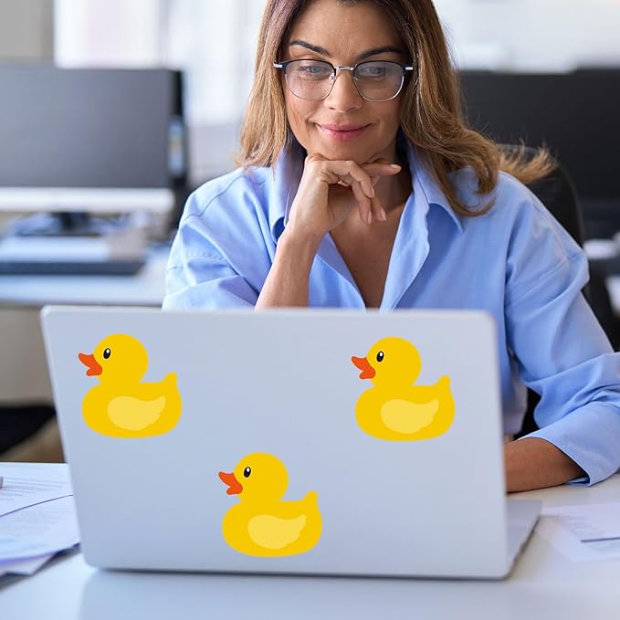 12 Pcs Rubber Duck Sticky Notes Yellow Duck Shape Notepad Removable Memo Pad for Back to School Decorations Home Classroom Office Party Decor