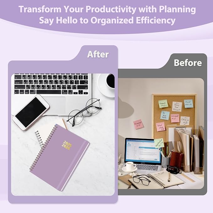 Planner 2025-2026, Weekly and Monthly Calendar Academic Planner (July 2025 - June 2026), Hardcover Teacher School Student Agenda with Tabs, Ideal for School Office Supplies, A5 (6.3" x 8.5")