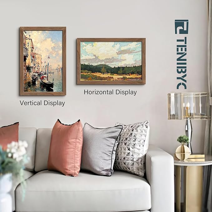 11x17 Walnut Poster Frame 3 Pack with HD Glass - Natural Brown, Solid Wood Picture Frame, Wall Gallery Frame