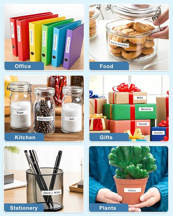 Label Maker Tape Refill 12mm 0.47 Laminated White Replace for Brother P-Touch Label Tape TZe TZ TZe-231 TZe231 Compatible with Brother P Touch PTD210 PTD220 PTH110 PTH111, Black on White, 6 Pack